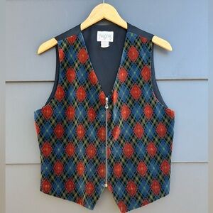 Vintage Plaid Zip-Up Vest by Northern Traditions - Size L